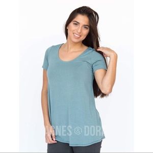 Agnes & Dora Everyday Tee Modal Vintage Blue Knit New With Tags